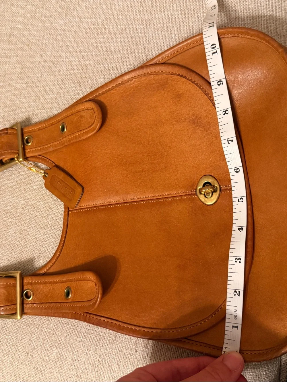 VTG 70s Coach Crescent Saddle Bag New York Pre Serial # Saddle Classic RARE - Picture 10 of 11